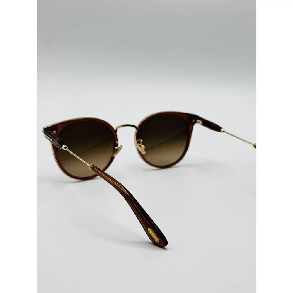 Tom Ford Sunglasses TF1244-K 45F Brown Round Brown Gradient Lens 54mm Asian Fit